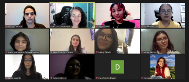 personas en zoom participan a curso «Inducción Feminista a la Vida Universitaria»