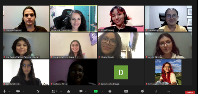 personas en zoom participan a curso «Inducción Feminista a la Vida Universitaria»